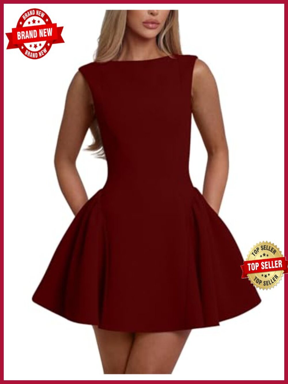 Women's Sleeveless Backless A-Line Mini Prom Dress